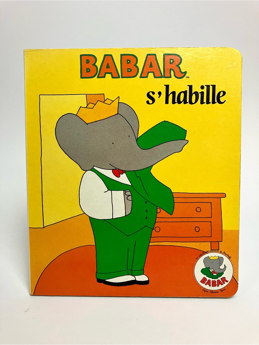 Livre vintage Babar s'habille 1990 éléphant French Baby Book 1990s Nostalgia